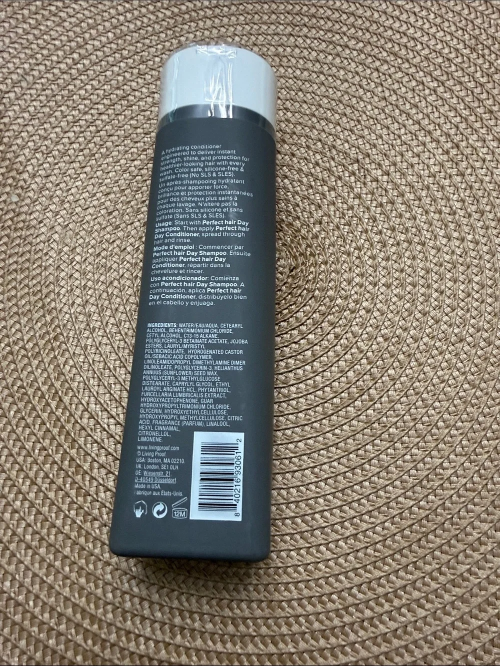 Living proof 🔥Perfect Hair Day Conditioner — Charcoal Gray & White Cap